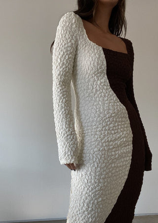 Fall midi dress, midi dress, dress, chocolate dress, brown dress, unique midi dress.