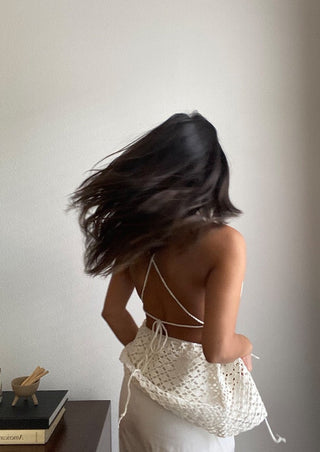 crotchet top, white top, white open back top, white crotchet top, summer outfit