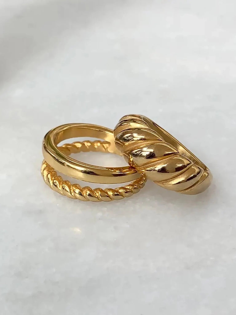 Birdy Gold Double Band Ring
