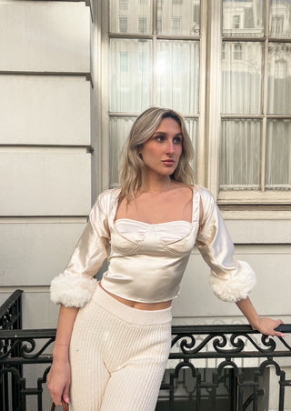 Matching set, two-piece set, two-piece top, bustier top, silk top, grwm, outfit inspo, ootd.