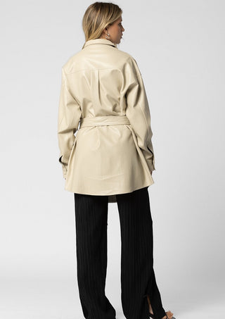 Fall weather jacket, jacket, taupe jacket, minimal jacket, leather jacket