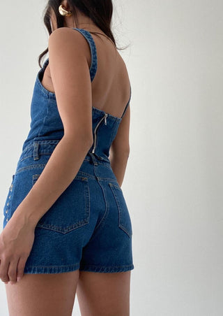 Denim top, denim bustier, denim crop top, denim, denim on denim, spring fashion.
