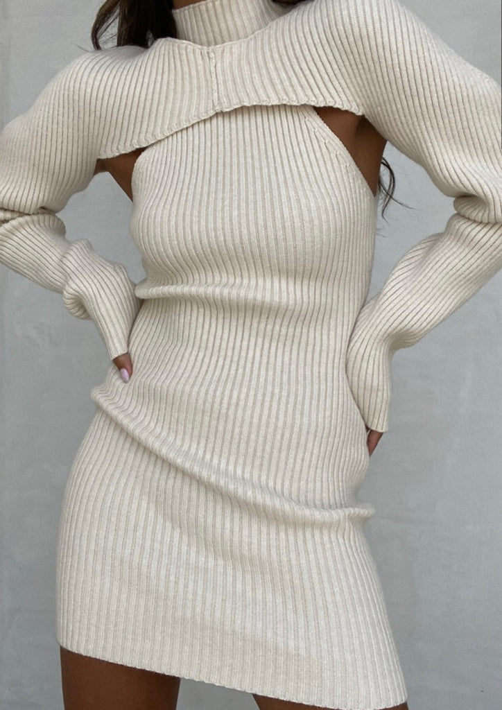 Bolero two-piece dress, bolero dress, two-piece set, matching set, winter outfit, winter fashion, sweater dress, sweater weather, sweaters.