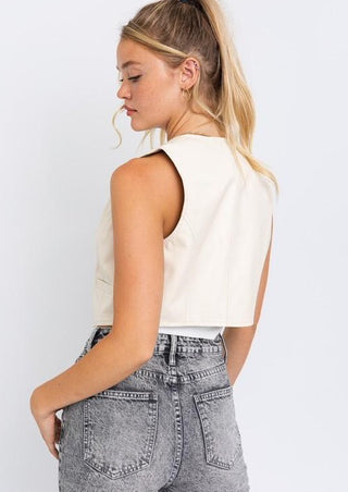 Cropped Leather Vest 