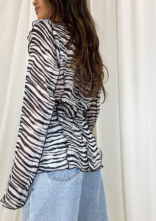 Tie Front Zebra Top