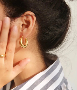 Gold hoop earrings, hypoallergenic earrings, hypoallergenic jewelry, 18k gold hoops, 